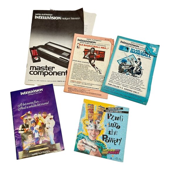 Intellivision Mattel Lot 5 Brochures Manuals NBA Baseball Basketball - Picture 1 of 10